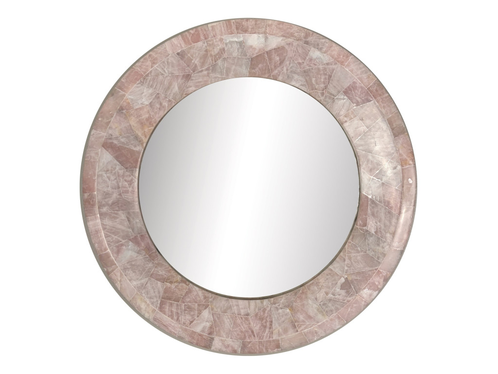 Coralie Pink Quartz Round Mirror