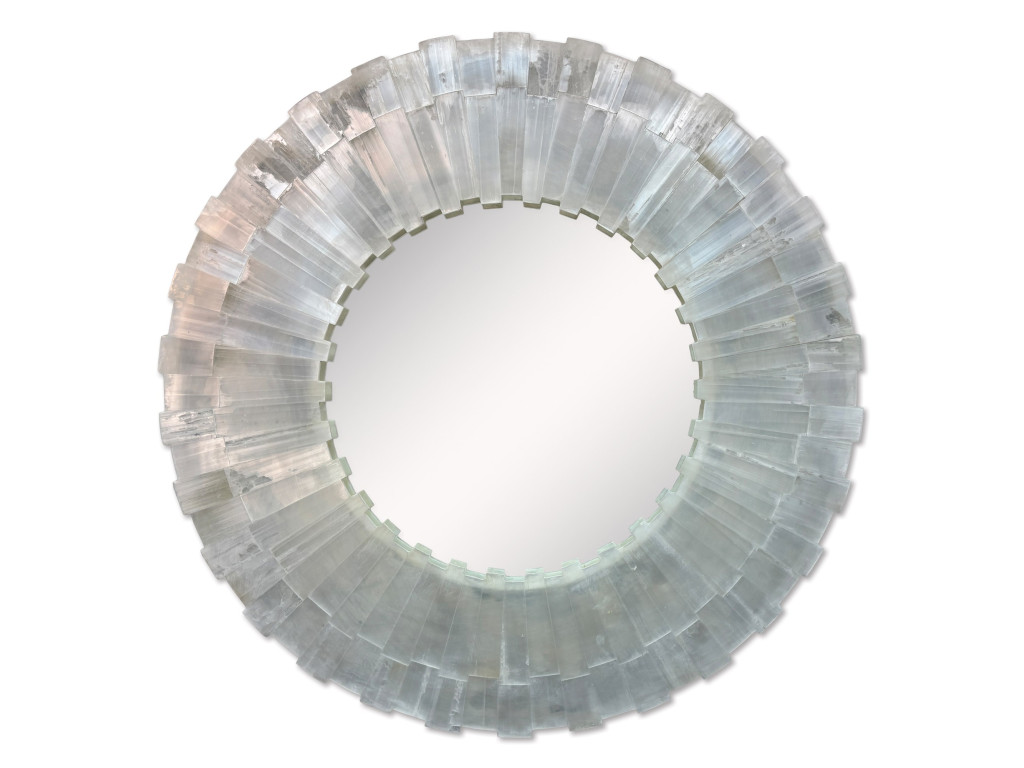 Selenite Round Mirror