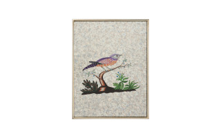 Square Antiqued Mirrored Bird-A