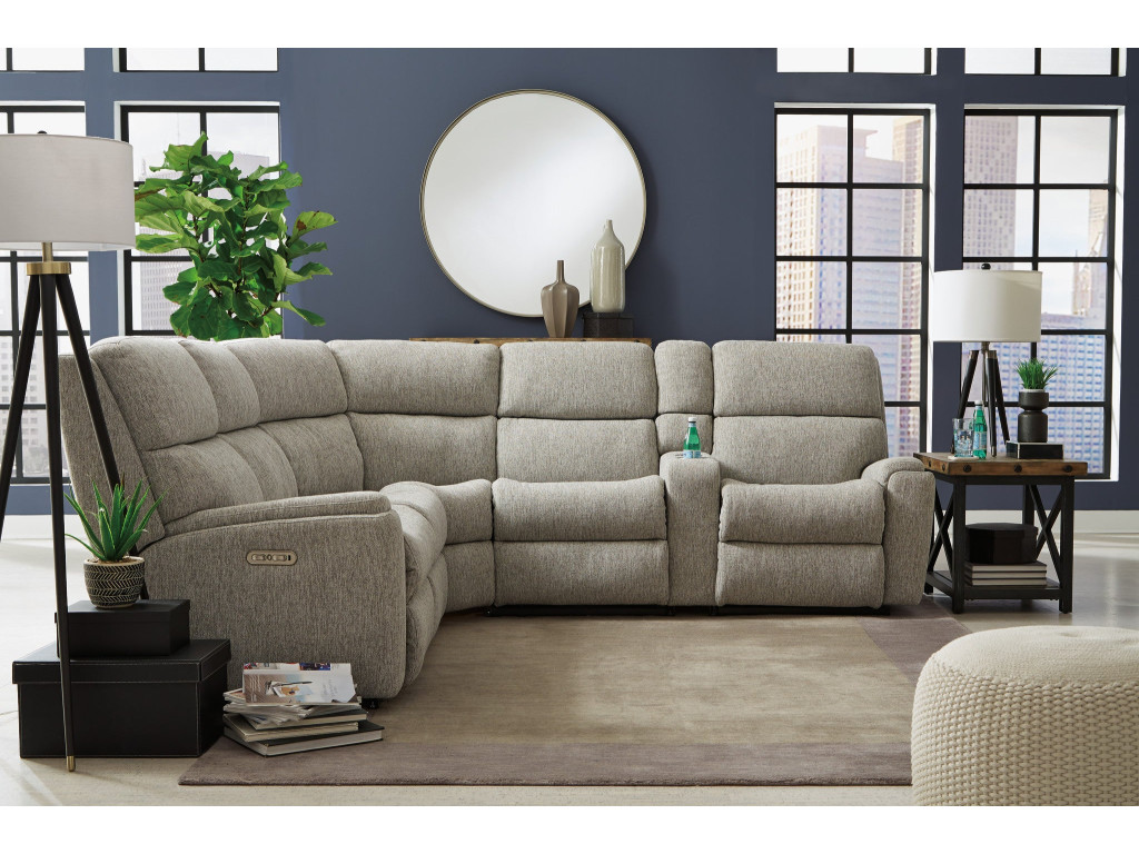Rio Fabric Power Reclining Sectional with Power Headrests