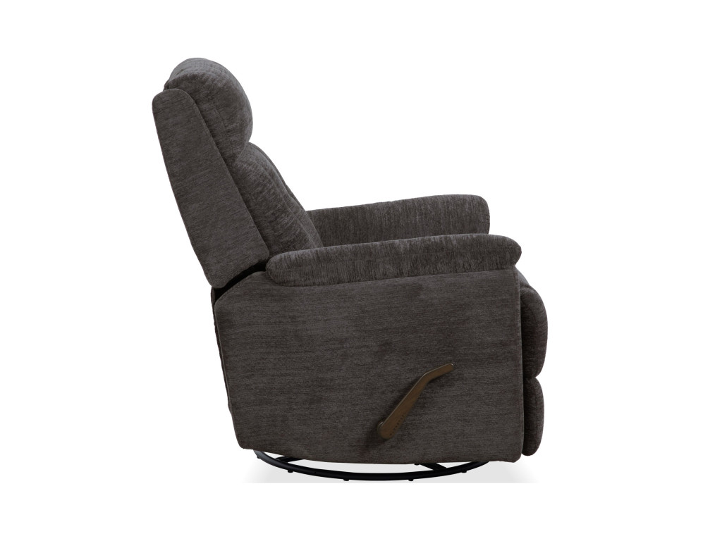 Sophisticated Steel Fabric Perfect Match Swivel Gliding Recliner