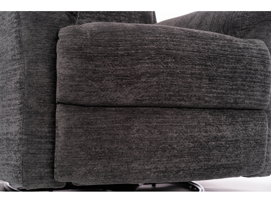 Sophisticated Steel Fabric Perfect Match Swivel Gliding Recliner