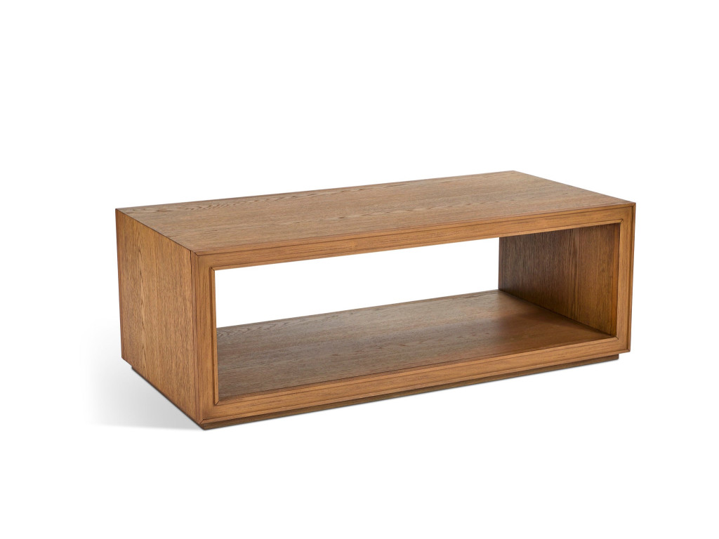 Waterfall Brown Rectangular Coffee Table with Casters