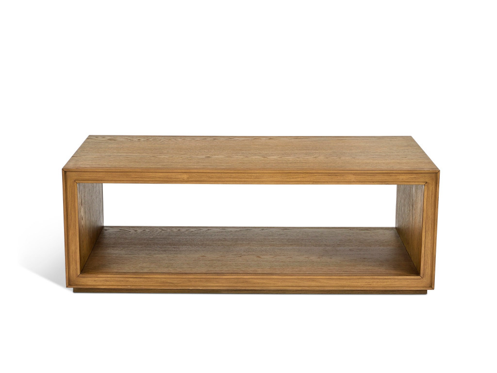 Waterfall Brown Rectangular Coffee Table with Casters