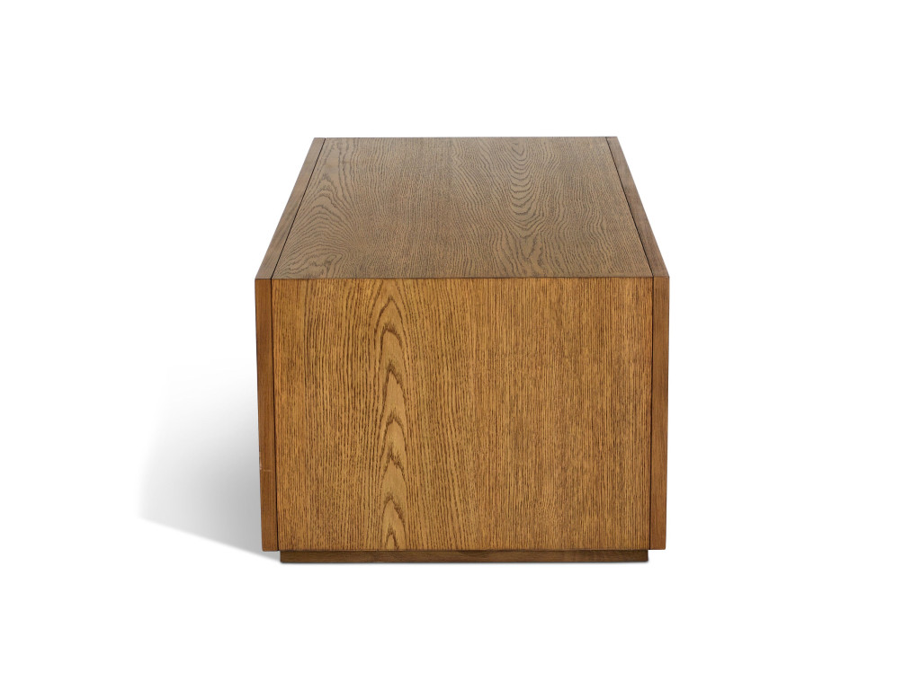 Waterfall Brown Rectangular Coffee Table with Casters