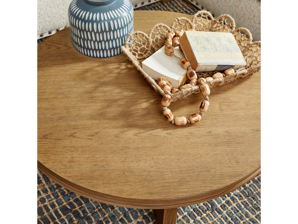 Waterfall Brown Round Coffee Table