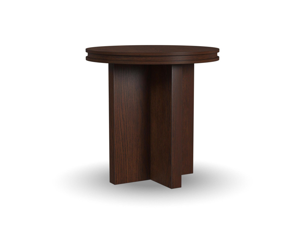 Waterfall Brown Round End Table
