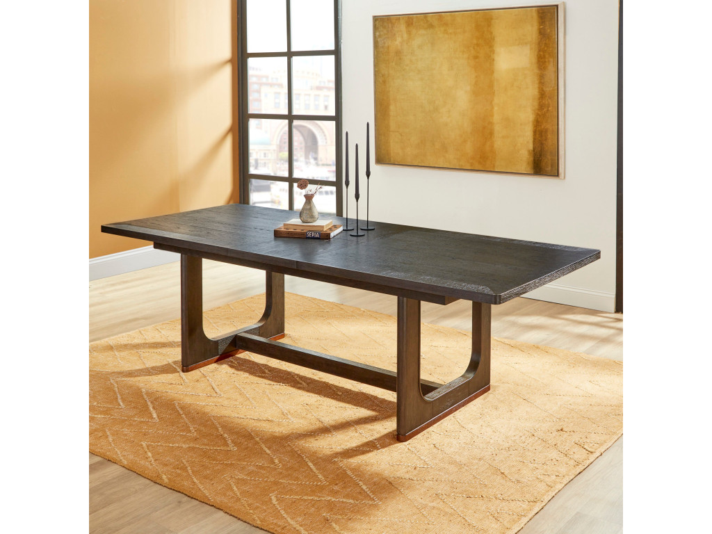 Waterfall Black Rectangular Dining Table