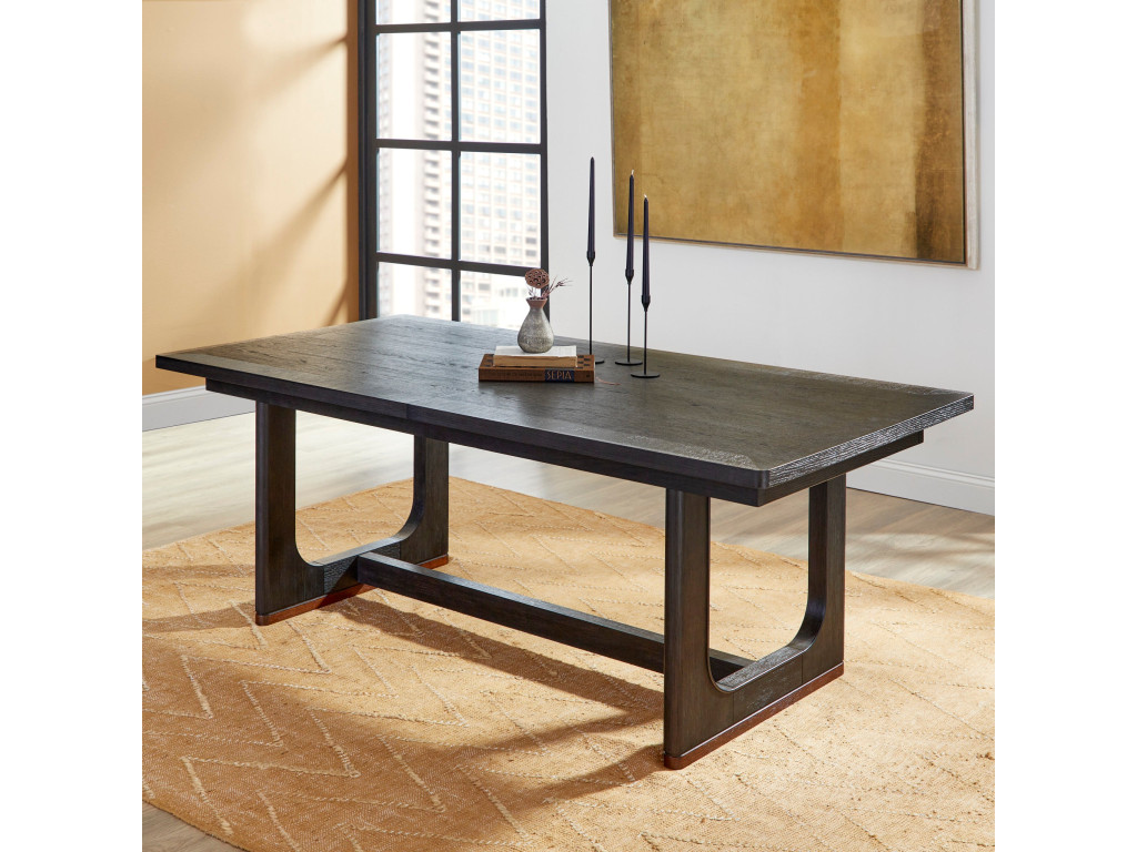 Waterfall Black Rectangular Dining Table