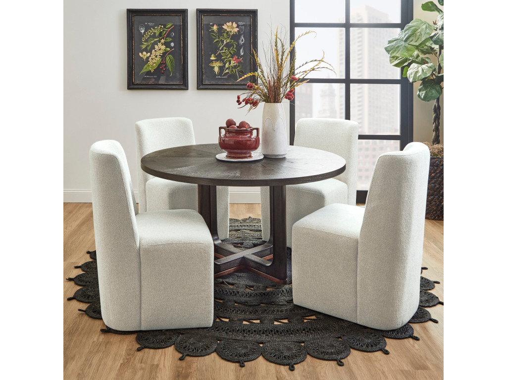Waterfall Black Round Dining Table