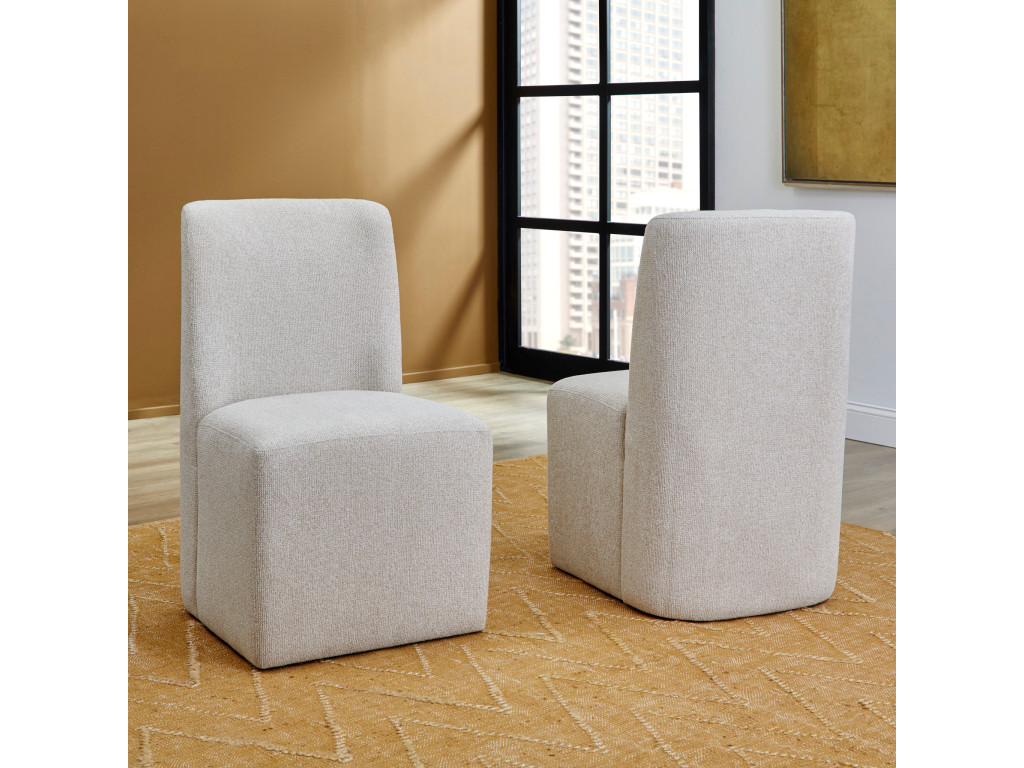 Waterfall Off-White Pair of Upholstered Dining Chairs