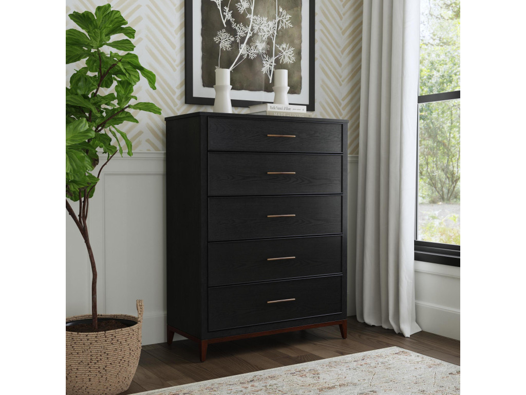 Waterfall Black Drawer Chest