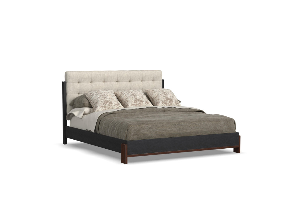 Waterfall Black King Upholstered Bed