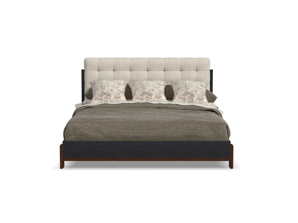 Waterfall Black King Upholstered Bed