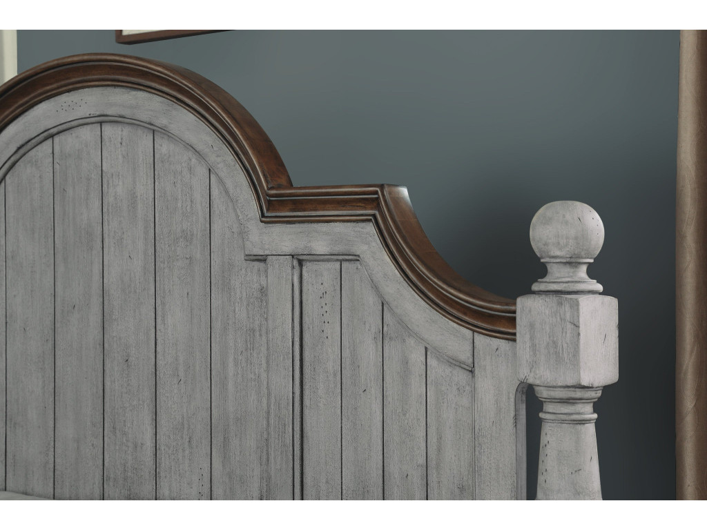 Plymouth Gray Queen Poster Bed