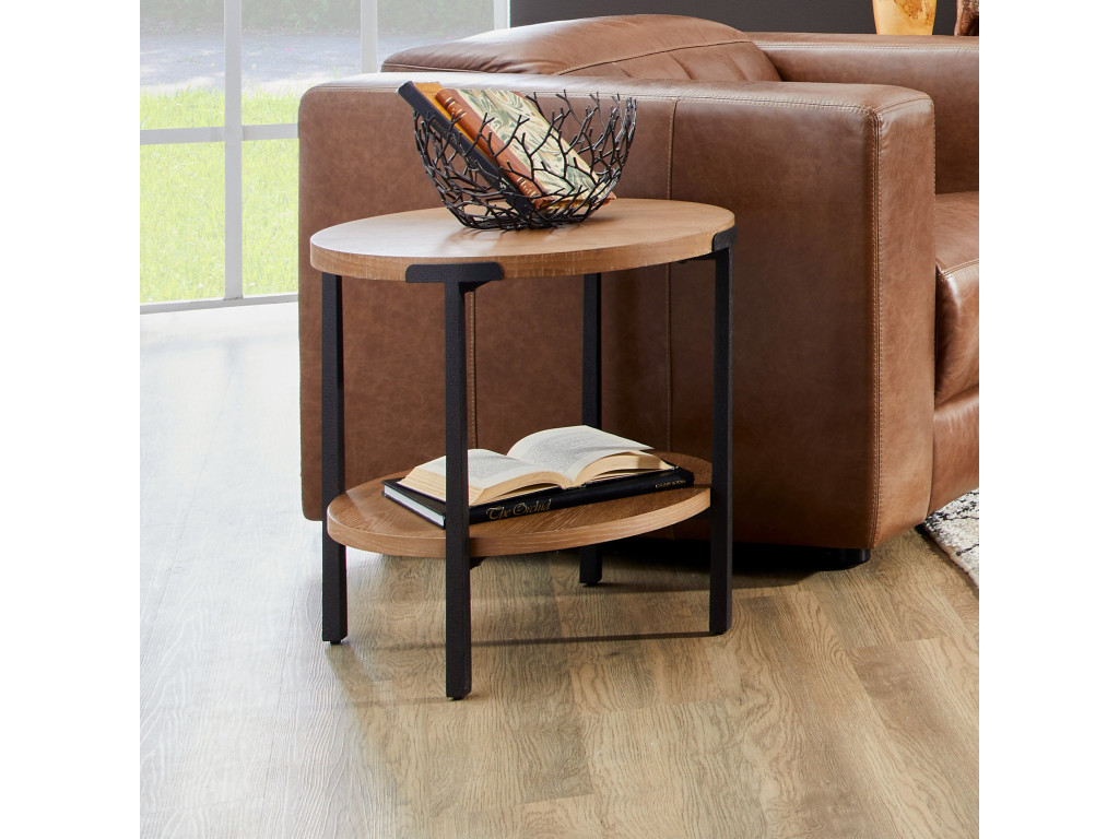 Millwork Brown Round End Table