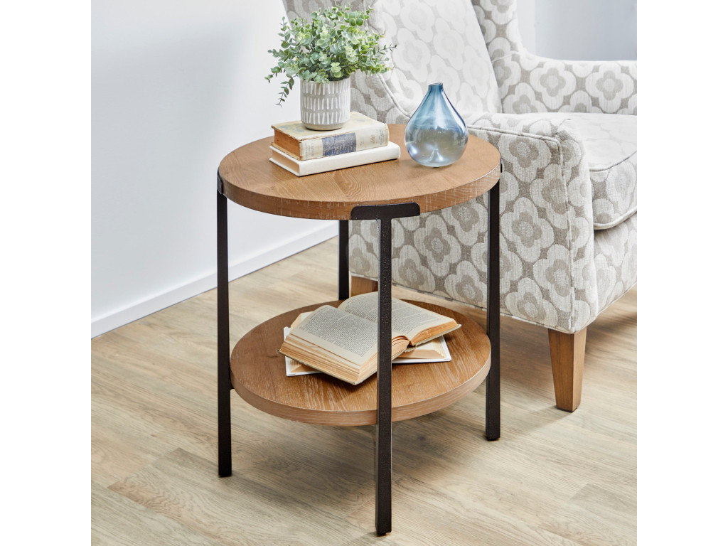 Millwork Brown Round End Table