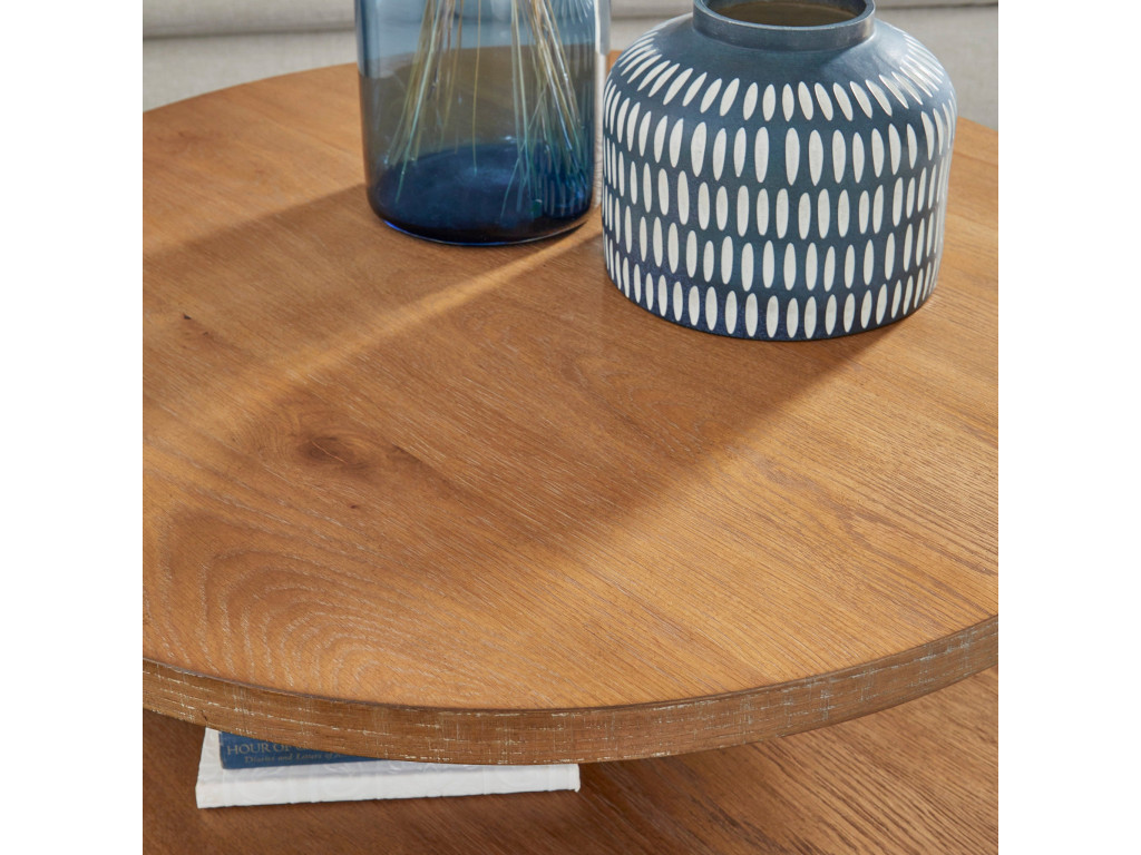 Millwork Brown Round Coffee Table