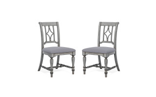 Plymouth Gray Pair of Armless Dining Chairs
