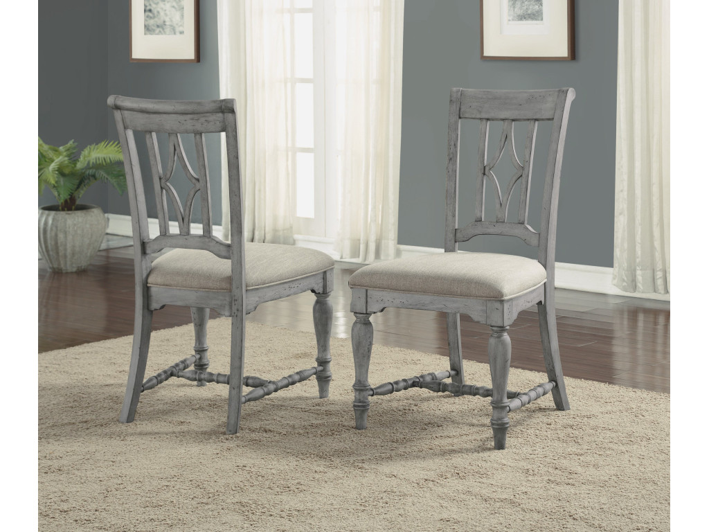 Plymouth Gray Pair of Armless Dining Chairs
