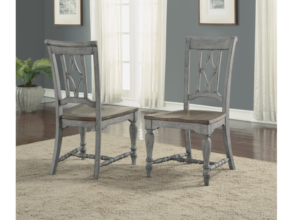 Plymouth Gray Pair of Armless Dining Chairs