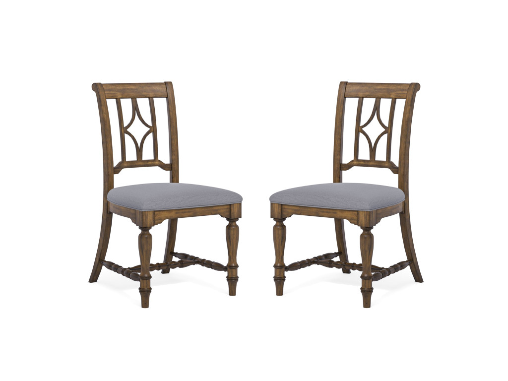 Plymouth Gray Pair of Upholstered Dining Chairs