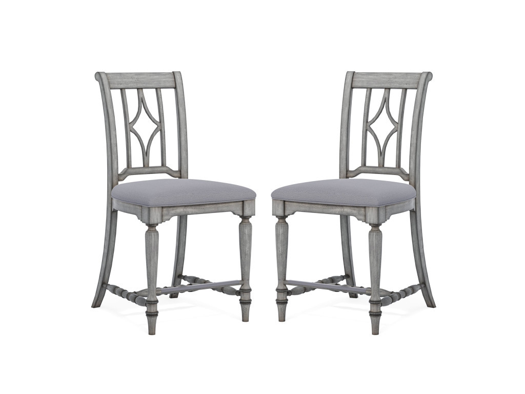 Plymouth Gray Pair of Armless Dining Chairs
