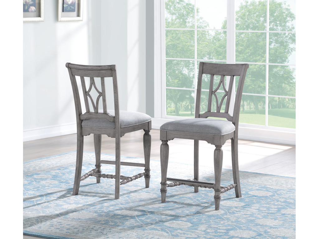 Plymouth Gray Pair of Armless Dining Chairs