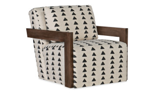 HF Custom Living Room Cabell Exposed Wood Swivel Chair 4141