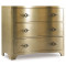 Hooker Furniture Living Room Sanctuary Three-Drawer Shaped Front Gold Chest thumbnail 1