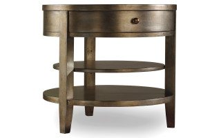Hooker Furniture Living Room Sanctuary One-Drawer Round Lamp Table - Visage