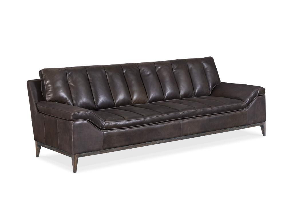 Hooker Furniture Living Room Kandor Leather Stationary Sofa
