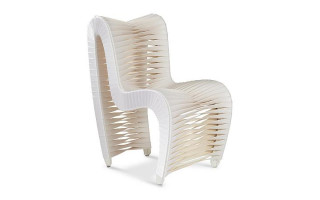 Seat Belt Dining Chair, White/Off-White