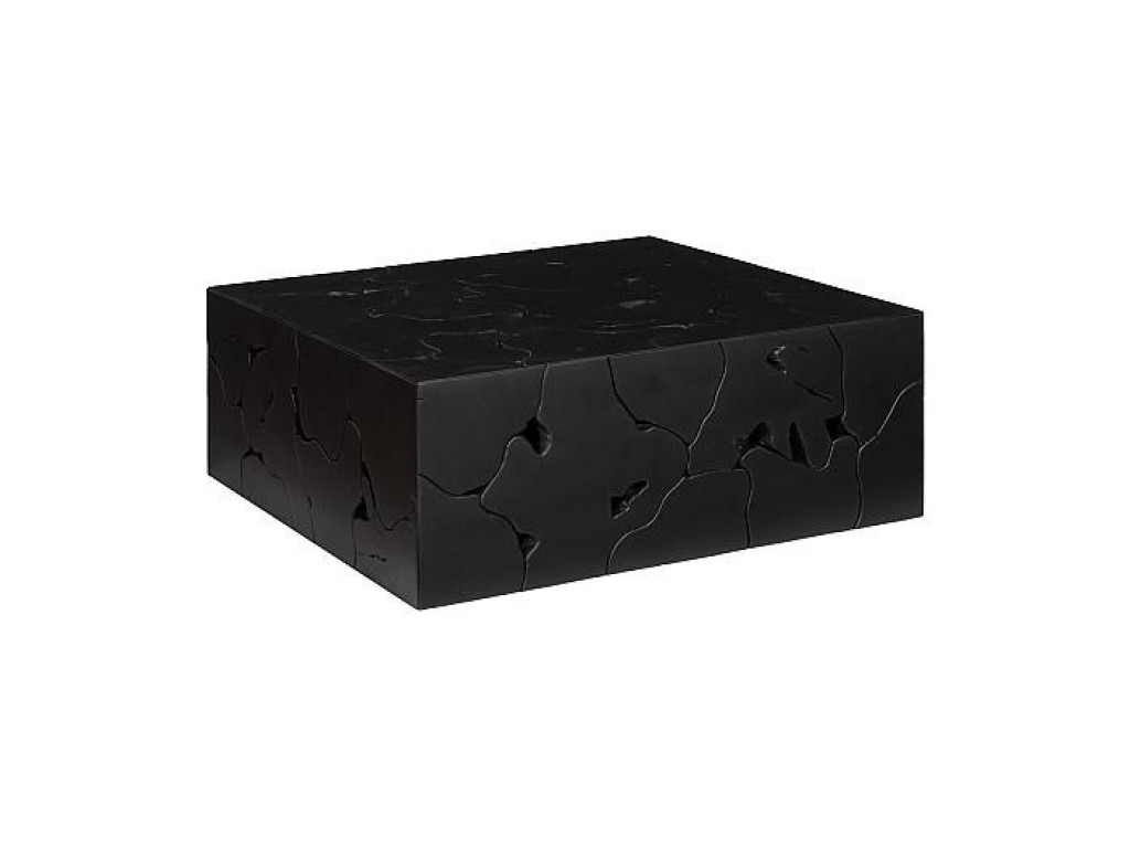 Teak Slice Coffee Table, Square, Black