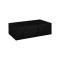 Teak Slice Coffee Table, Rectangle, Black thumbnail 1