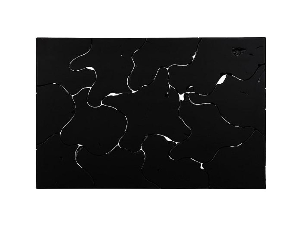 Teak Slice Coffee Table, Rectangle, Black