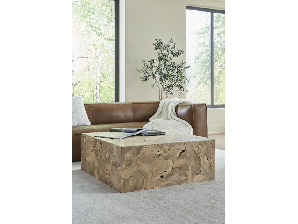 Teak Slice Coffee Table, Square, Bleached