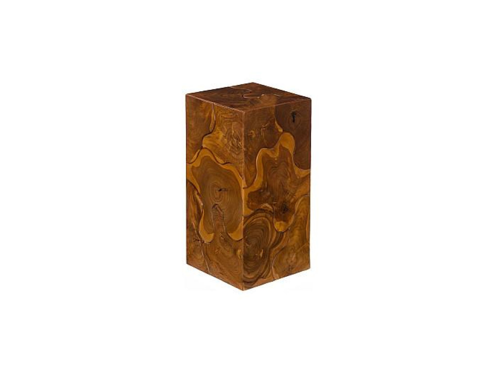 Teak Slice Pedestal, Square, SM