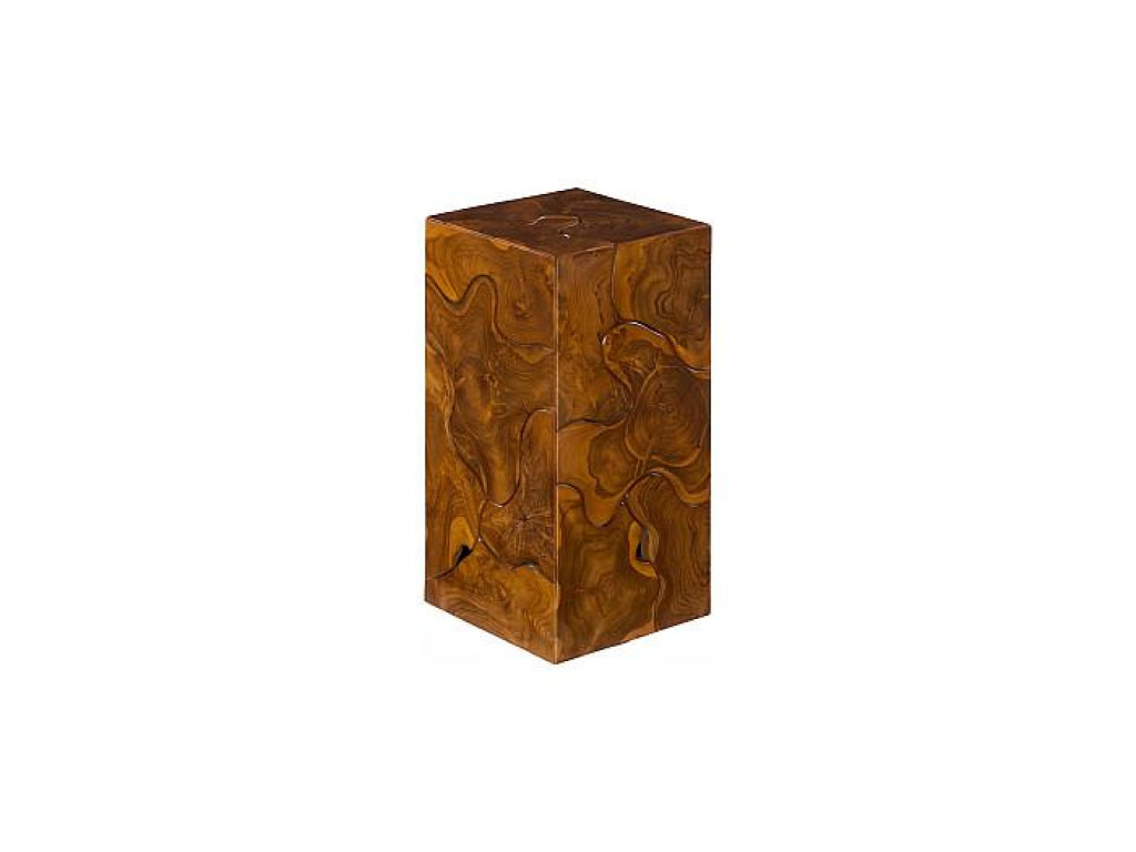 Teak Slice Pedestal, Square, SM