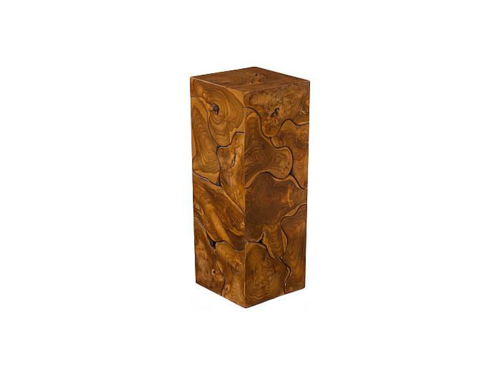 Teak Slice Pedestal, Square, MD