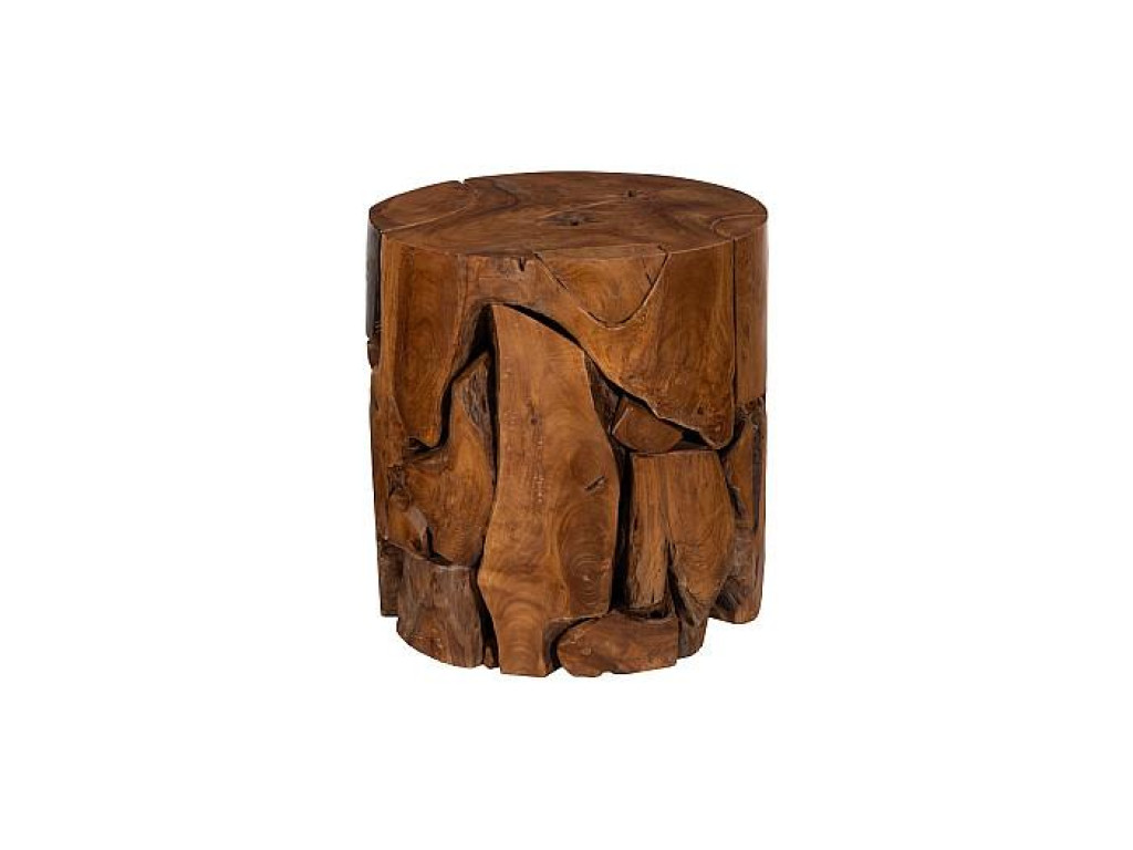 Teak Chunk Stool, Round