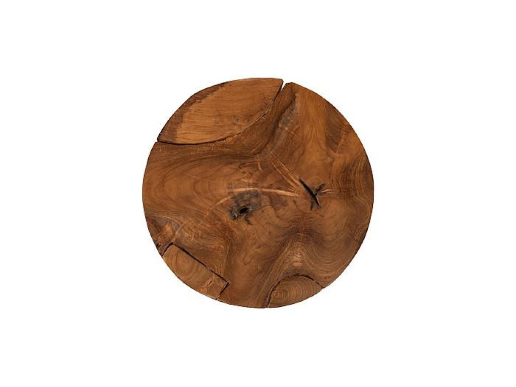 Teak Chunk Stool, Round