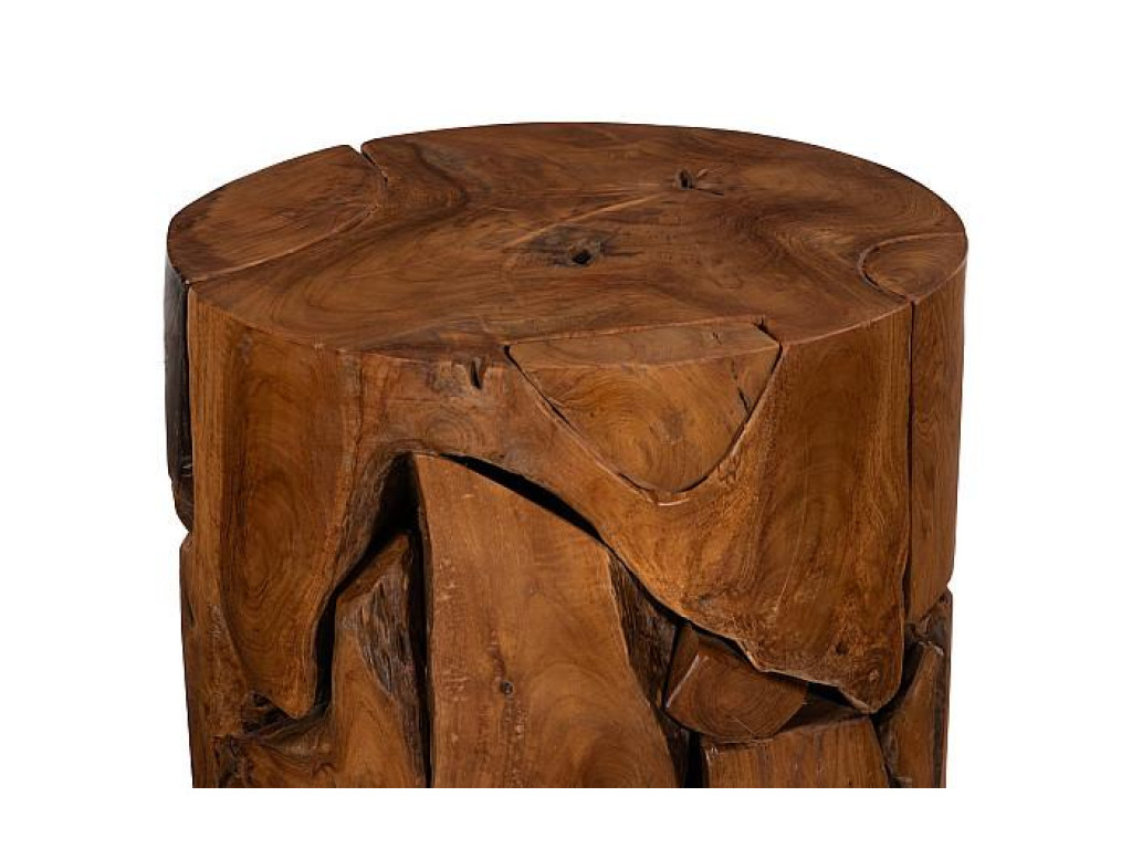 Teak Chunk Stool, Round