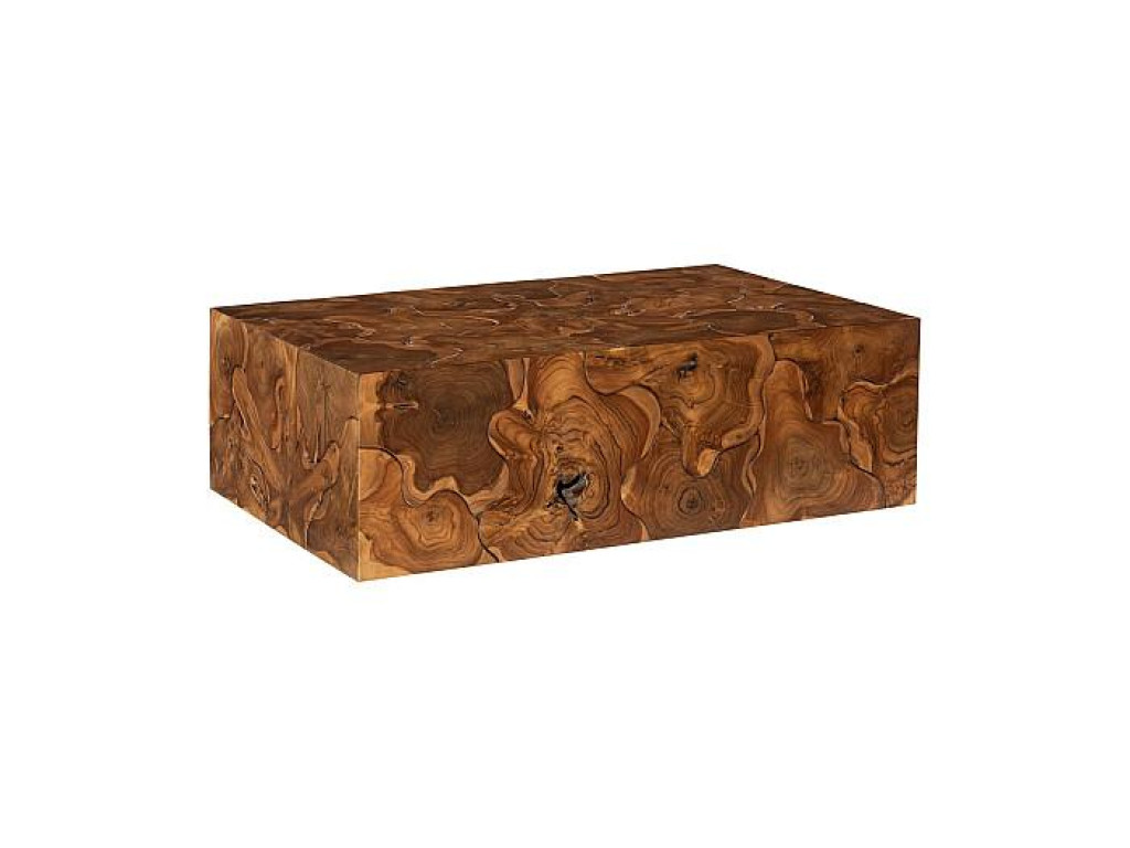 Teak Slice Coffee Table, Rectangle