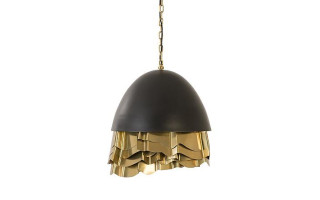 Ruffle Chandelier, Black/Brass