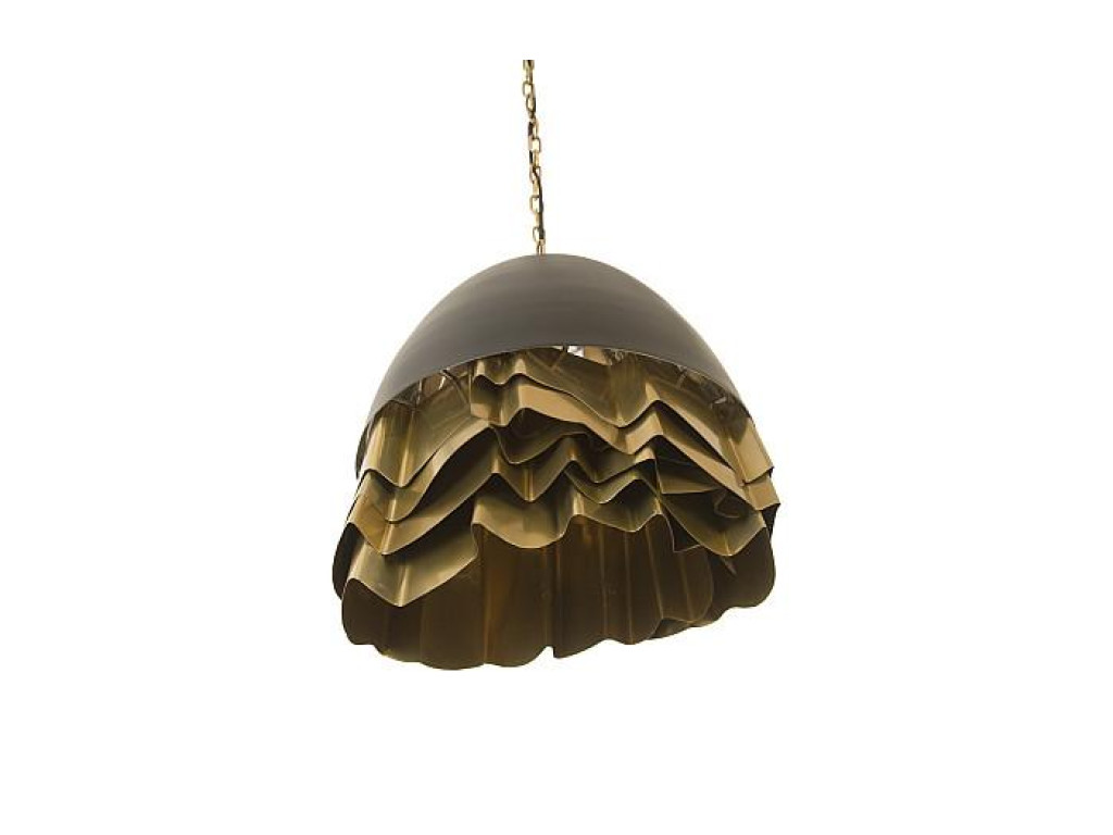 Ruffle Chandelier, Black/Brass