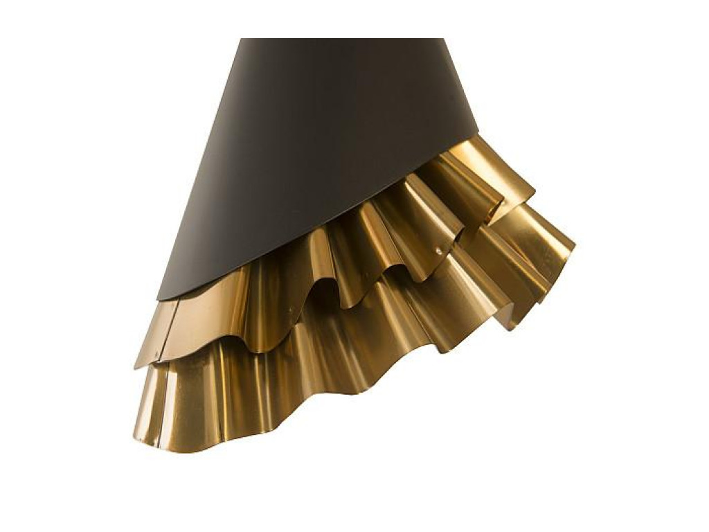 Ruffle Pendant Lamp, Black/Brass