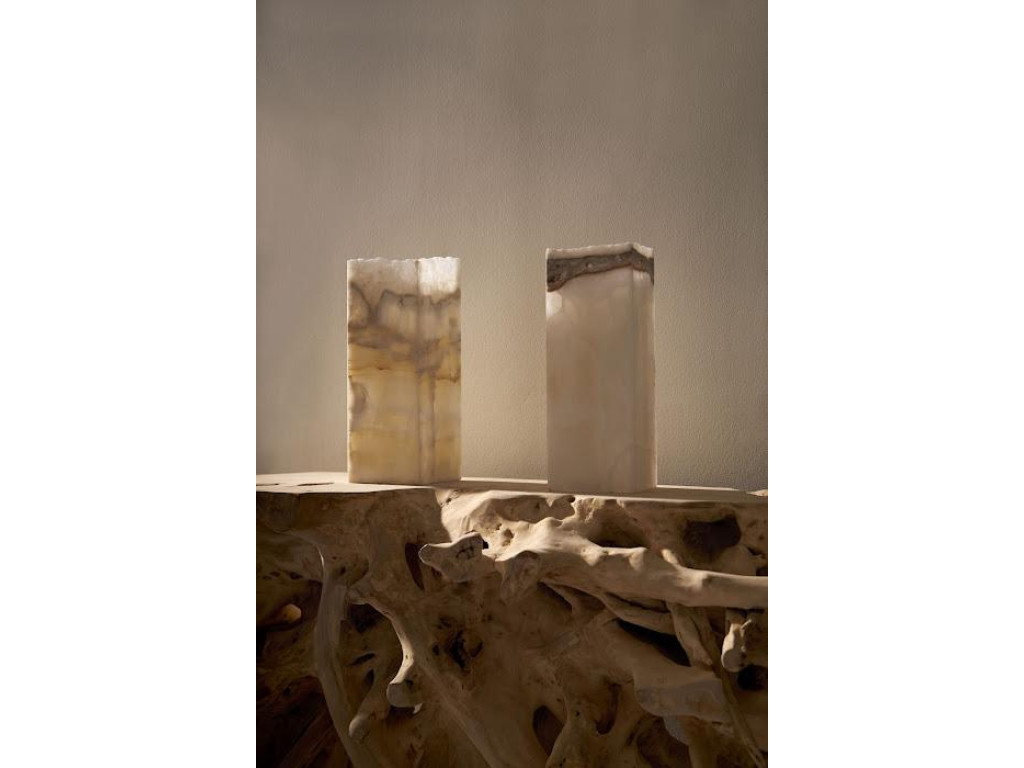 Onyx Lamp, White, Rustic Edge