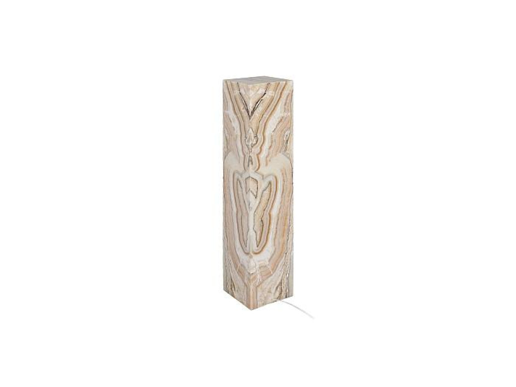 Onyx Lamp Pedestal, Square, Zebra White