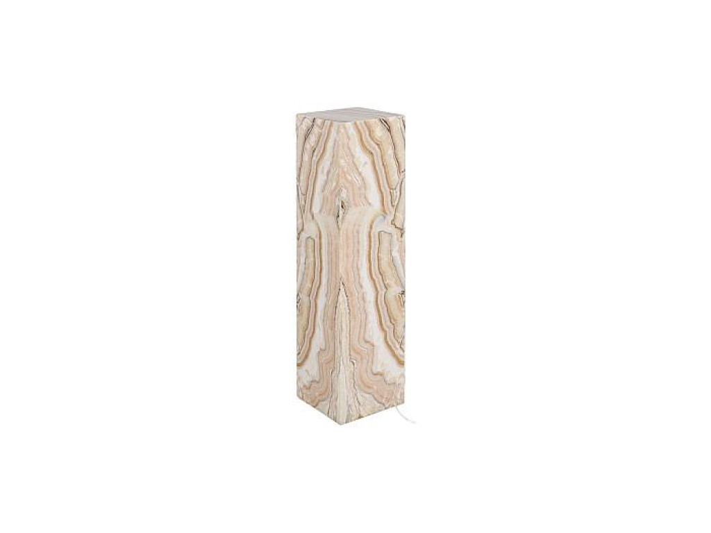 Onyx Lamp Pedestal, Square, Zebra White